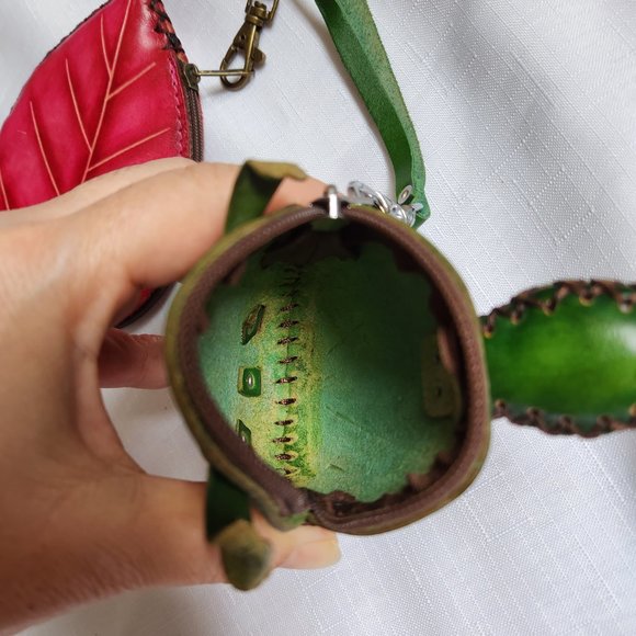 Green Turtle + Red Maple leave Leather Coin/ Change Bags / Wristlets for 1 Price - Picture 6 of 16